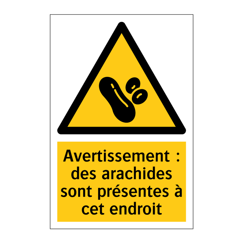 Avertissement : des arachides sont présentes à cet endroit