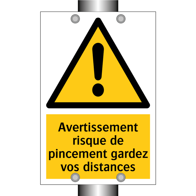 Avertissement risque de pincement gardez vos distances