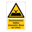 Avertissement Sables mouvants, Boue ou Limon