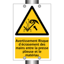 Avertissement Risque d'écrasement des mains entre la presse plieuse et le matériau
