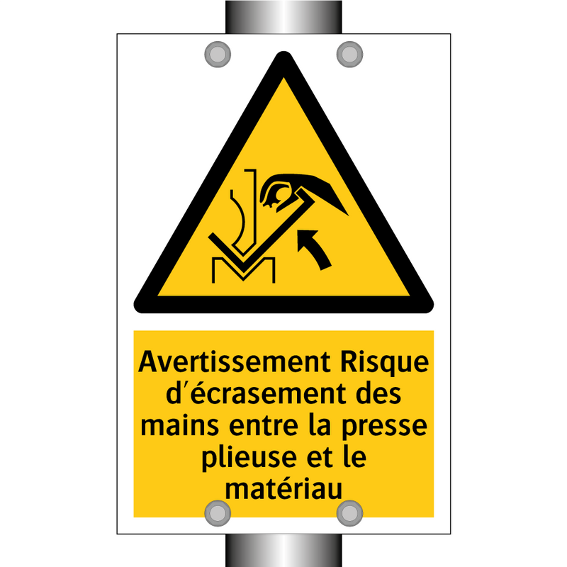 Avertissement Risque d'écrasement des mains entre la presse plieuse et le matériau