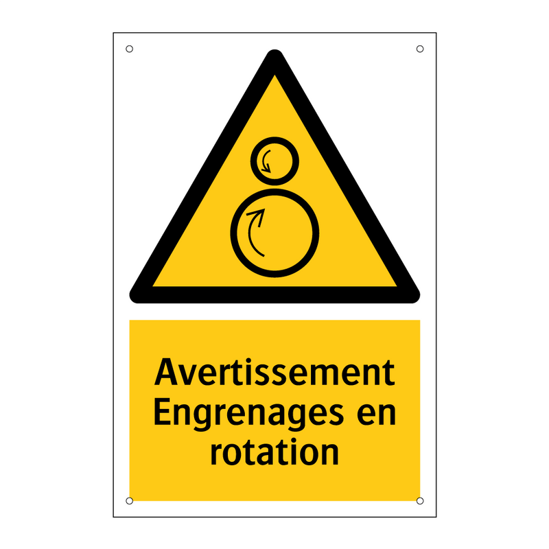 Avertissement Engrenages en rotation