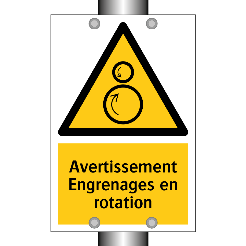 Avertissement Engrenages en rotation