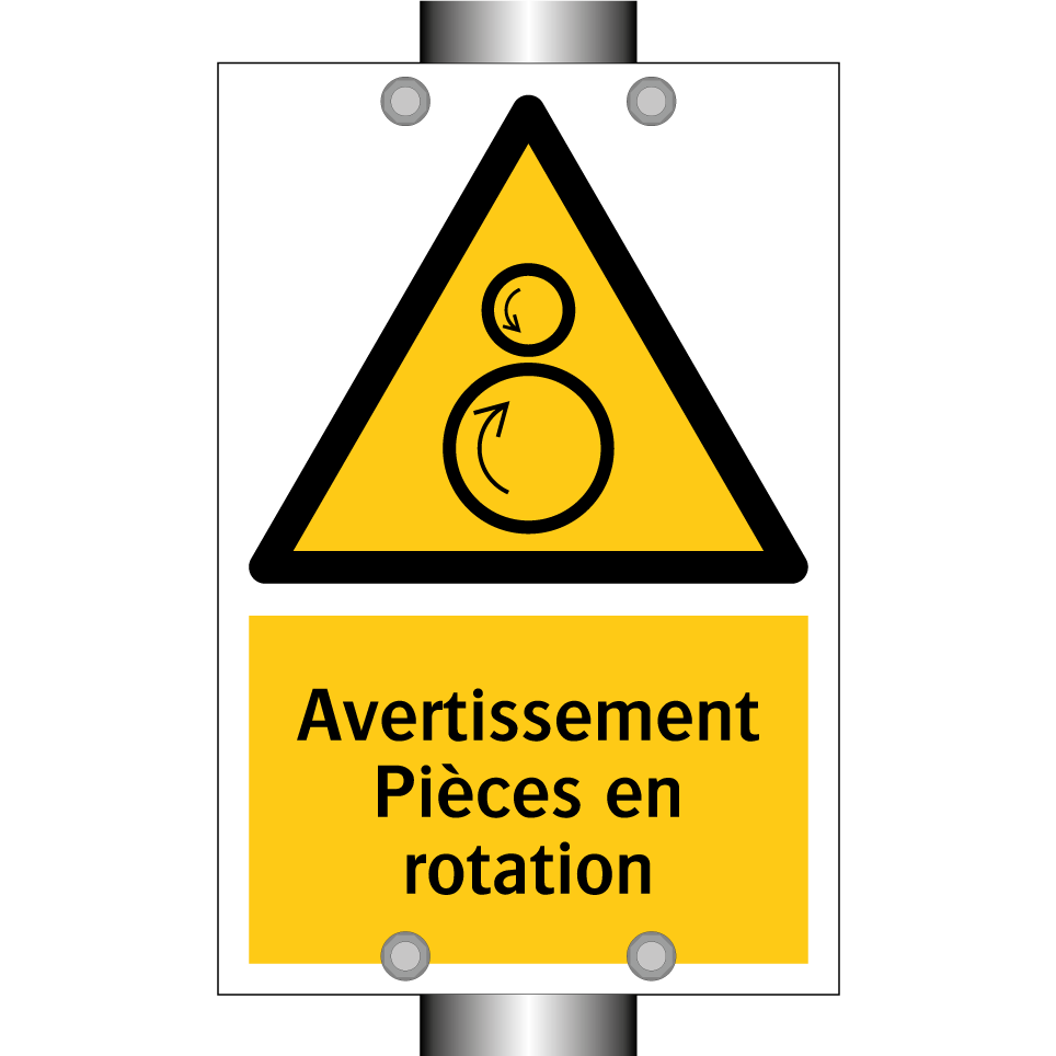 Avertissement Pièces en rotation