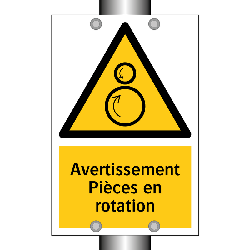Avertissement Pièces en rotation