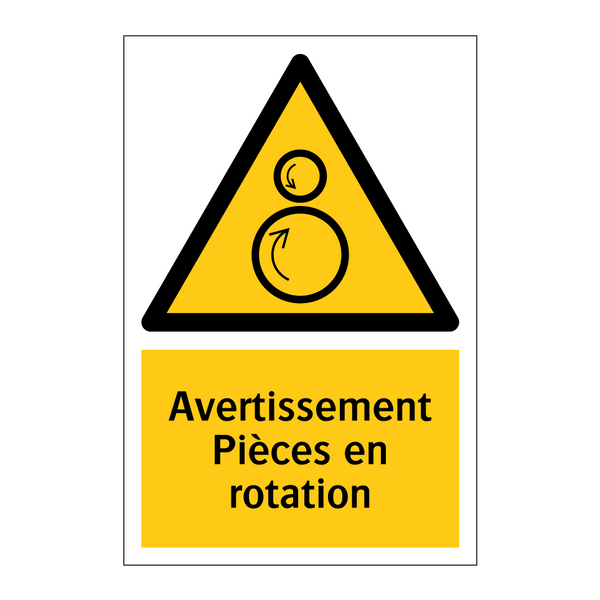 Avertissement Pièces en rotation