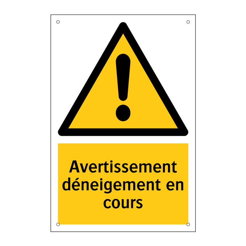 Avertissement déneigement en cours