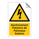 Avertissement Présence de Panneaux Solaires