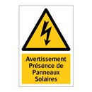 Avertissement Présence de Panneaux Solaires