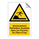 Avertissement Profondeur Soudaine Dans Les Piscines Ou Plans D'eau