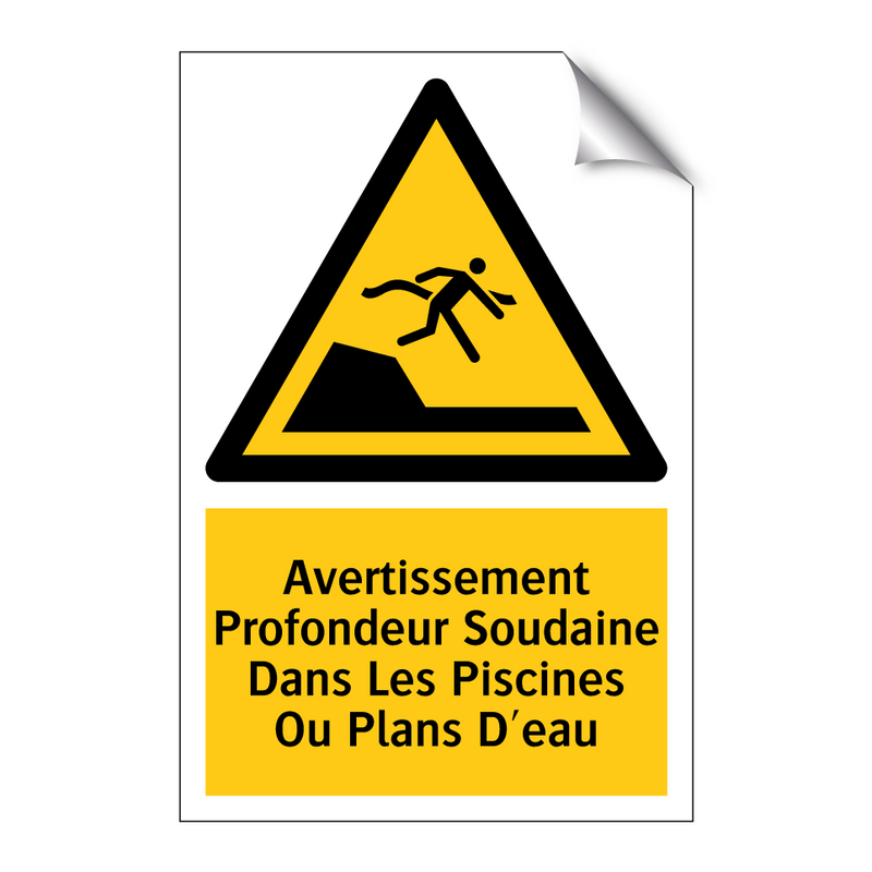 Avertissement Profondeur Soudaine Dans Les Piscines Ou Plans D'eau