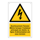 Avertissement Tension Même lorsque l'isolateur principal est éteint, la ligne d'alimentation est sous tension