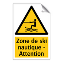 Zone de ski nautique - Attention