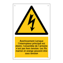 Avertissement Lorsque l'interrupteur principal est éteint, l'ensemble de l'armoire n'est pas hors tension. Les fils marron et orange peuvent être sous tension