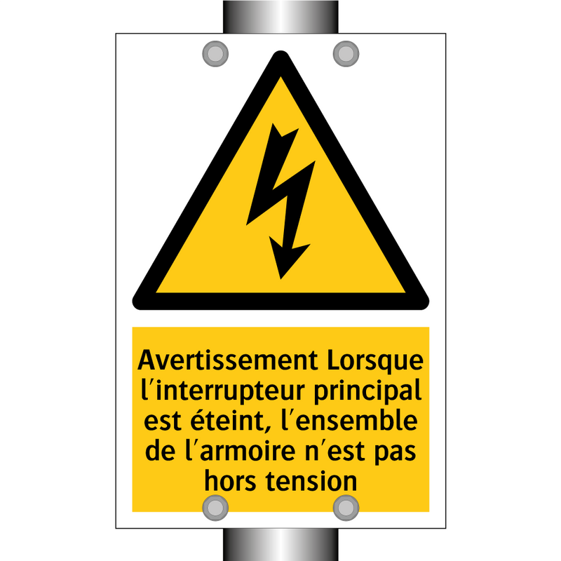 Avertissement Lorsque l'interrupteur principal est éteint, l'ensemble de l'armoire n'est pas hors tension