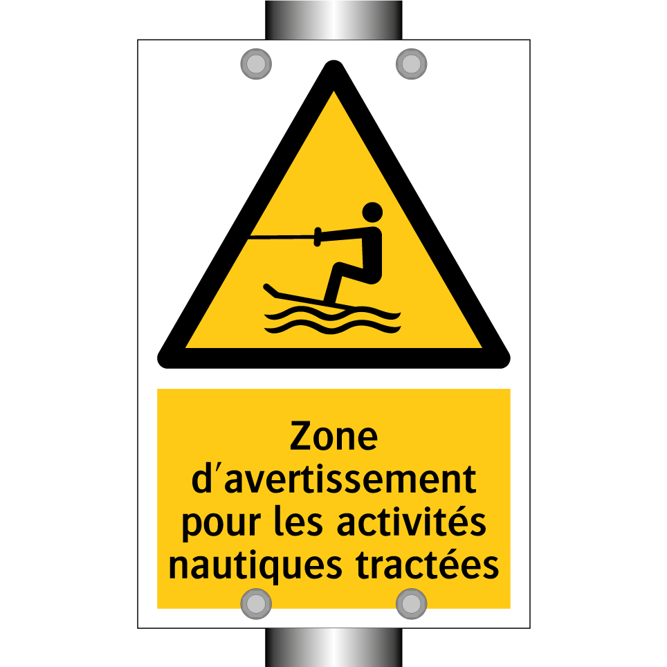 Zone d'avertissement pour les activités nautiques tractées