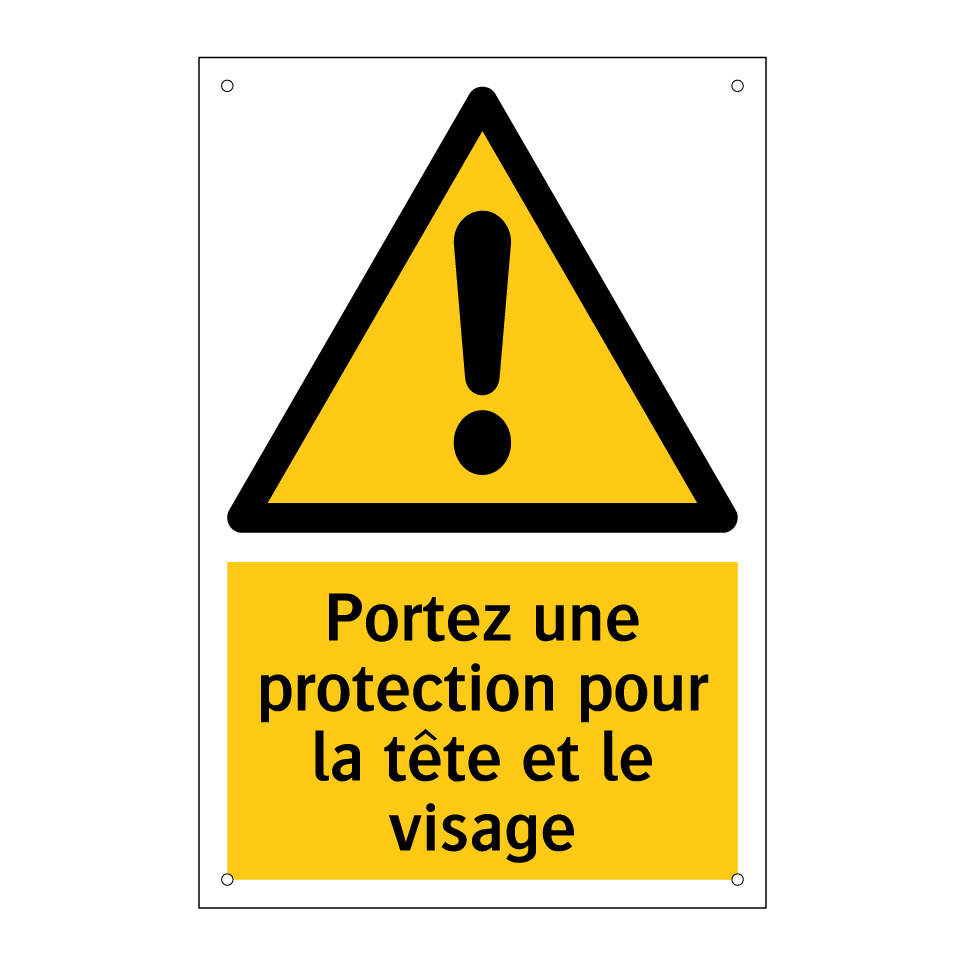 Portez une protection pour la tête et le visage