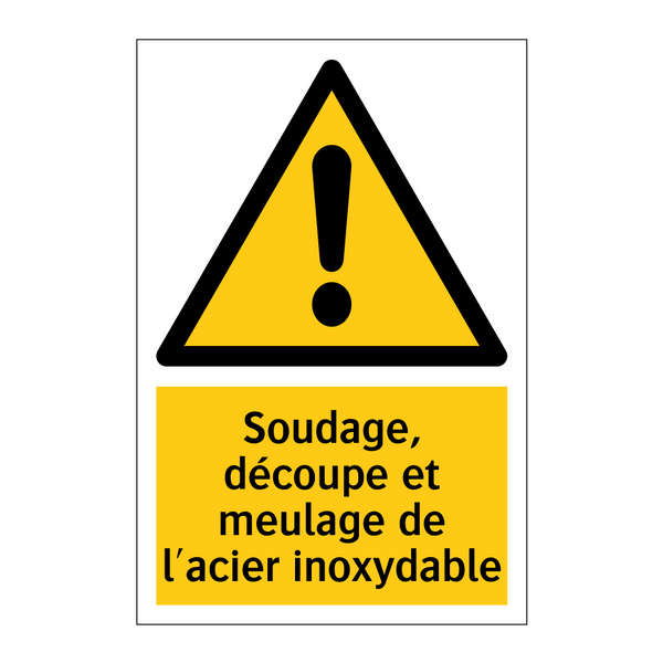 Soudage, découpe et meulage de l'acier inoxydable