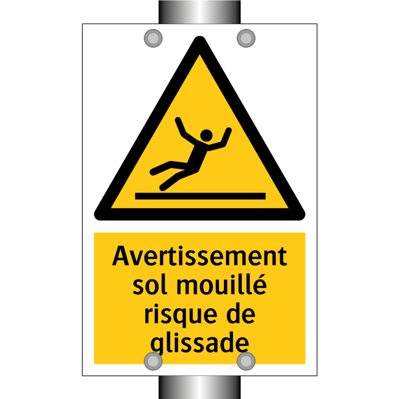 Avertissement sol mouillé risque de glissade
