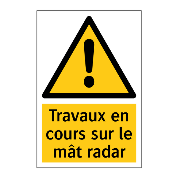 Travaux en cours sur le mât radar