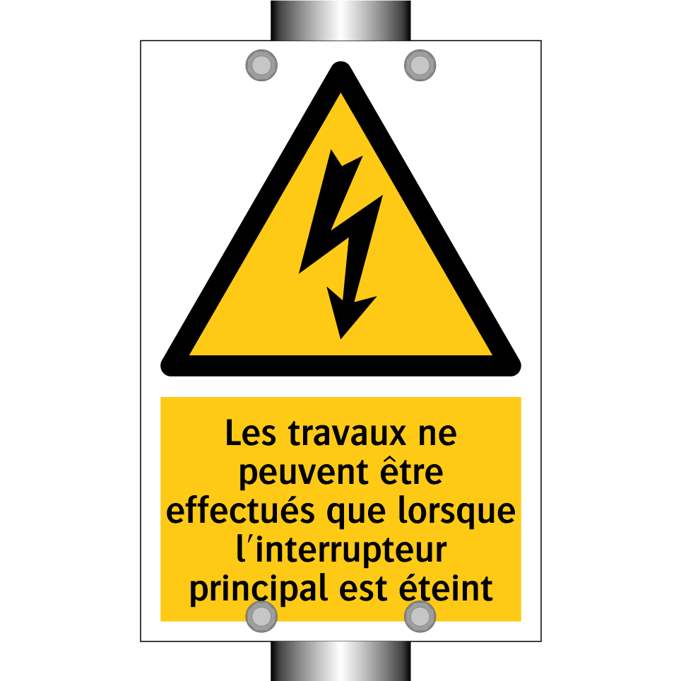 Les travaux ne peuvent être effectués que lorsque l'interrupteur principal est éteint