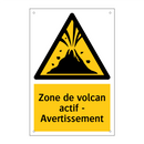 Zone de volcan actif - Avertissement
