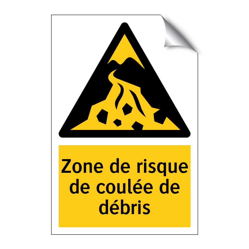 Zone de risque de coulée de débris