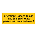 Attention ! Danger de gaz ! Entrée interdite aux personnes non autorisées !