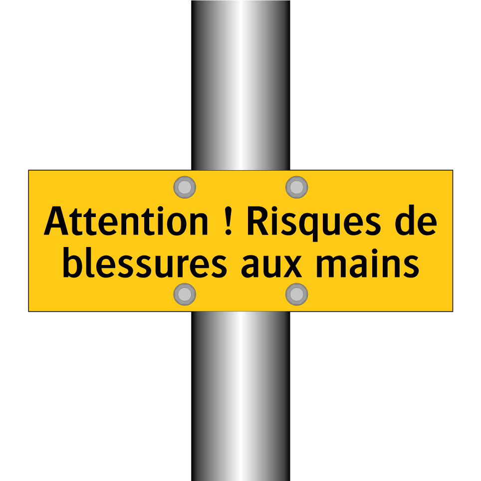 Attention ! Risques de blessures aux mains