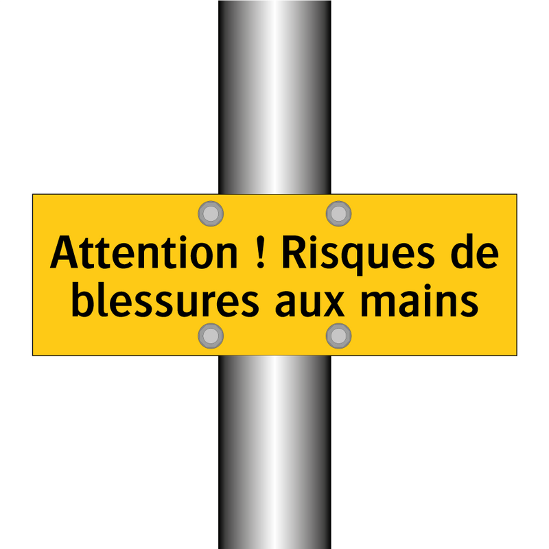 Attention ! Risques de blessures aux mains