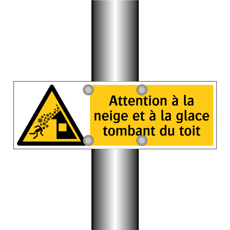 Attention à la neige et à la glace tombant du toit