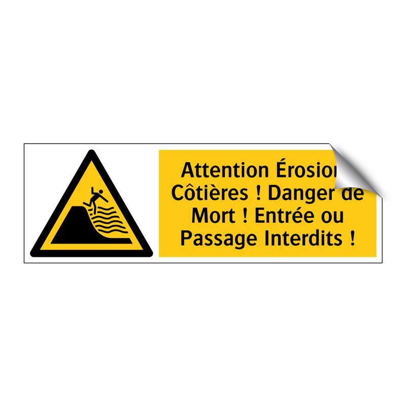 Attention Érosions Côtières ! Danger de Mort ! Entrée ou Passage Interdits !