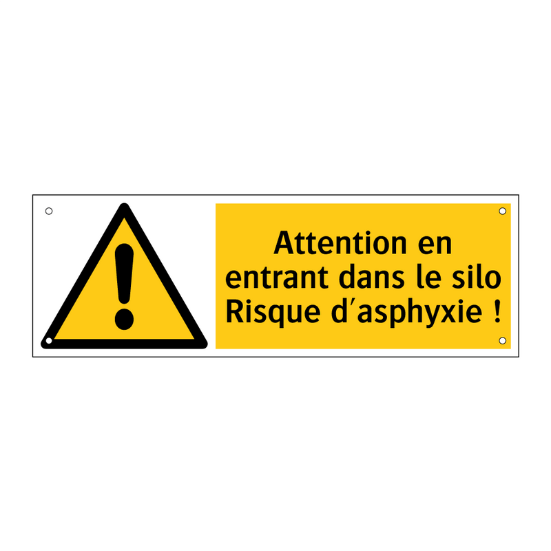 Attention en entrant dans le silo Risque d'asphyxie !