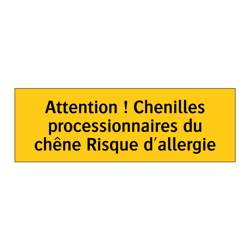 Attention ! Chenilles processionnaires du chêne Risque d'allergie