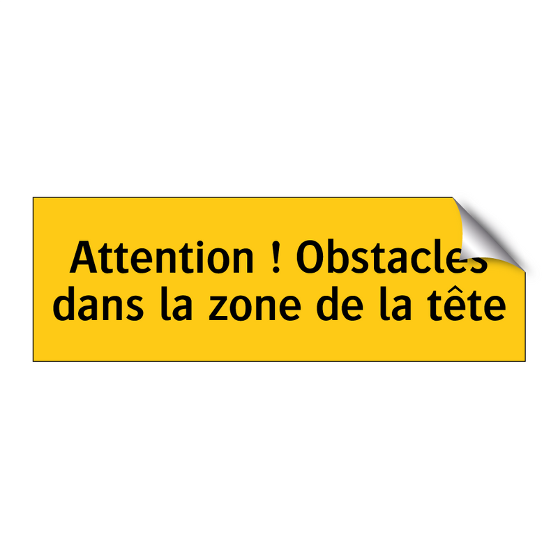 Attention ! Obstacles dans la zone de la tête