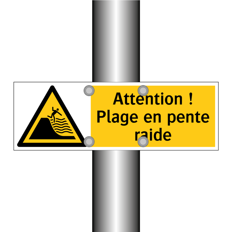 Attention ! Plage en pente raide