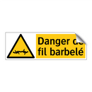 Danger de fil barbelé