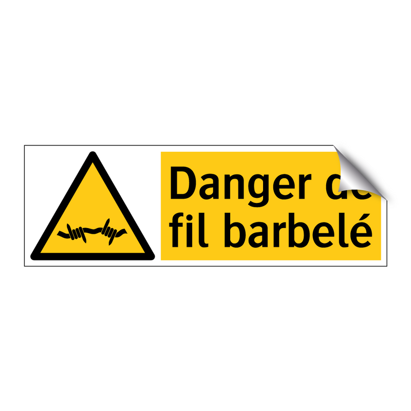 Danger de fil barbelé