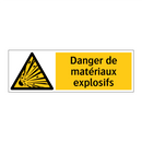 Danger de matériaux explosifs