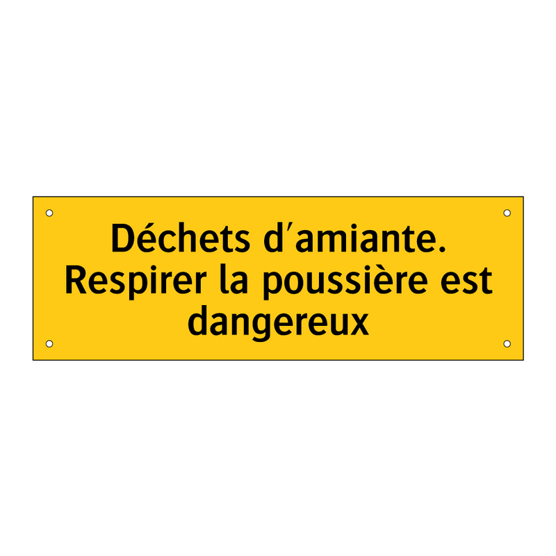Déchets d'amiante. Respirer la poussière est dangereux