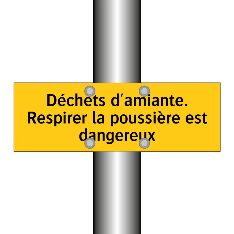 Déchets d'amiante. Respirer la poussière est dangereux