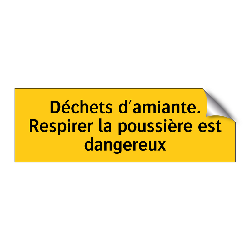 Déchets d'amiante. Respirer la poussière est dangereux
