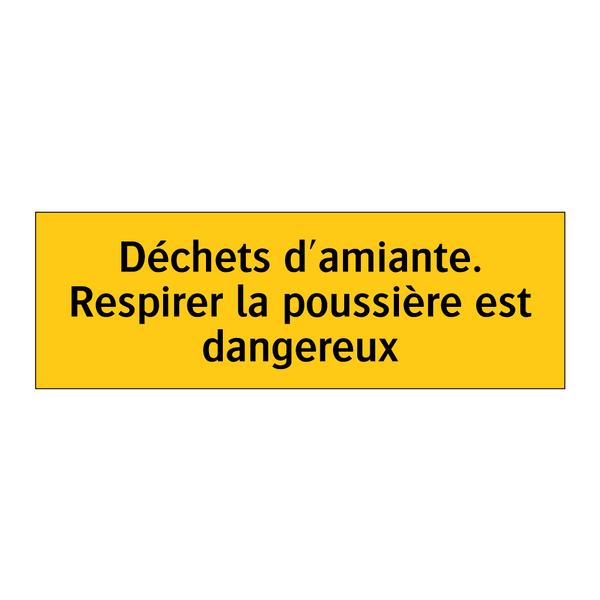 Déchets d'amiante. Respirer la poussière est dangereux