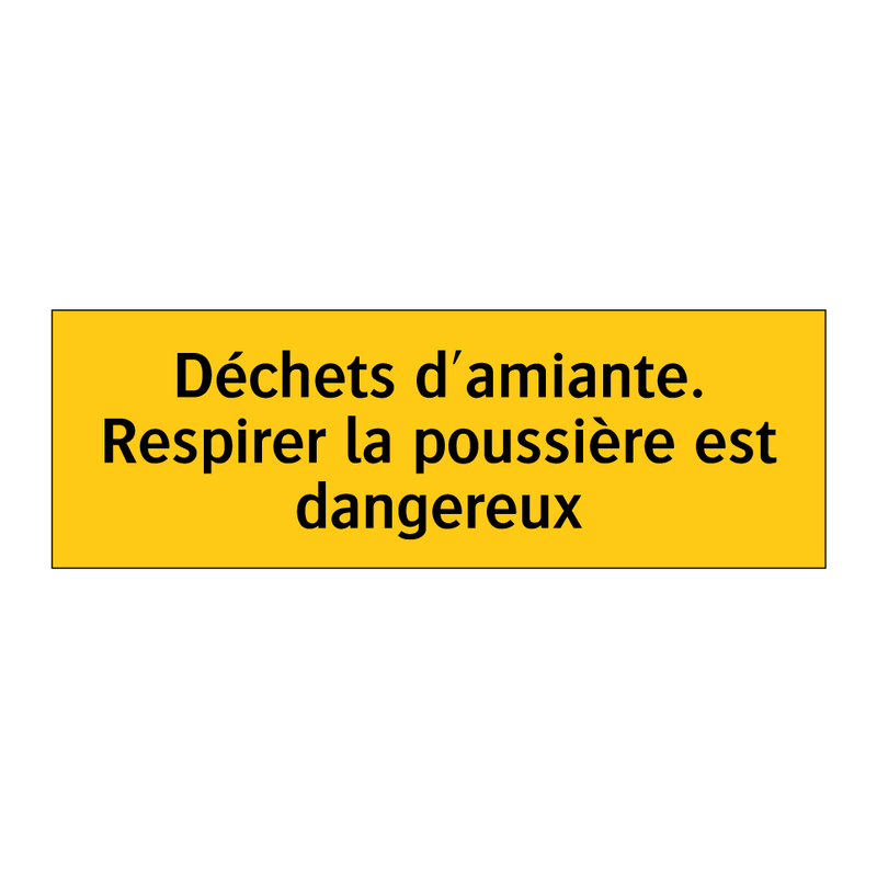 Déchets d'amiante. Respirer la poussière est dangereux
