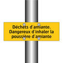 Déchets d'amiante. Dangereux d'inhaler la poussière d'amiante