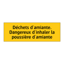 Déchets d'amiante. Dangereux d'inhaler la poussière d'amiante
