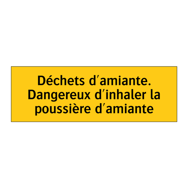 Déchets d'amiante. Dangereux d'inhaler la poussière d'amiante