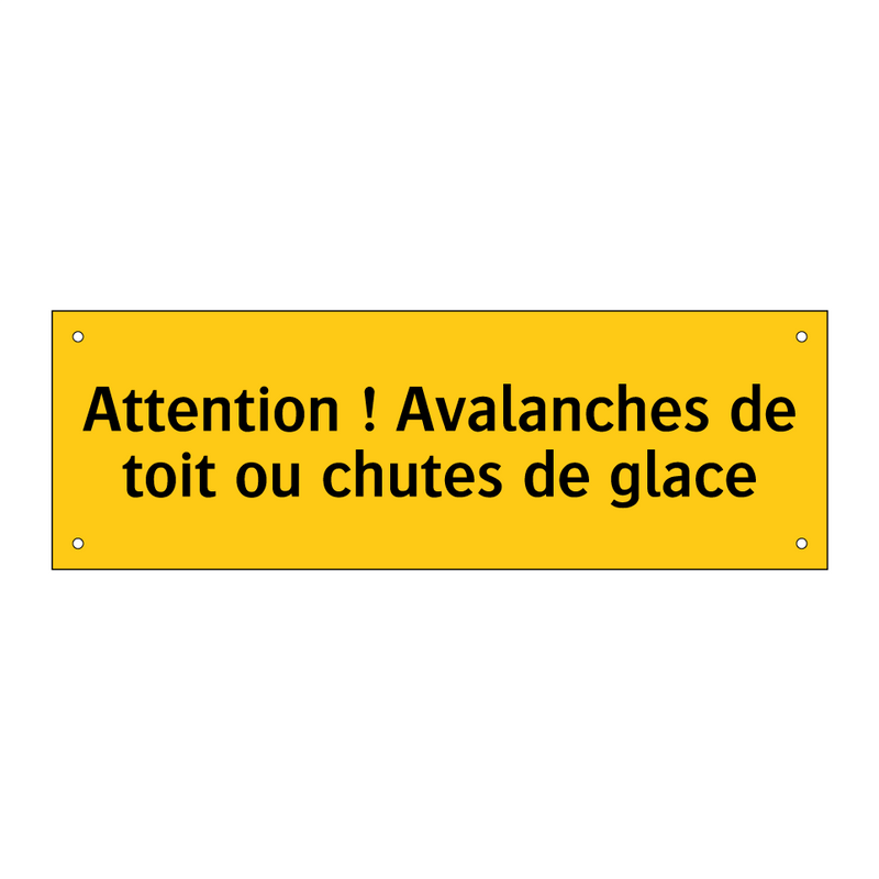 Attention ! Avalanches de toit ou chutes de glace