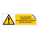 Les ouvertures d'admission et d'échappement ne doivent pas être fermées !