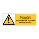 Les ouvertures d'admission et d'échappement ne doivent pas être fermées !
